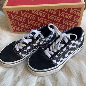 Toddler Vans size 11. Checkered Black/Trie Wh